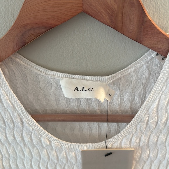 NWT A.L.C. White Sleeveless Viscose/Nylon Dress Women's Medium - Picture 5 of 9